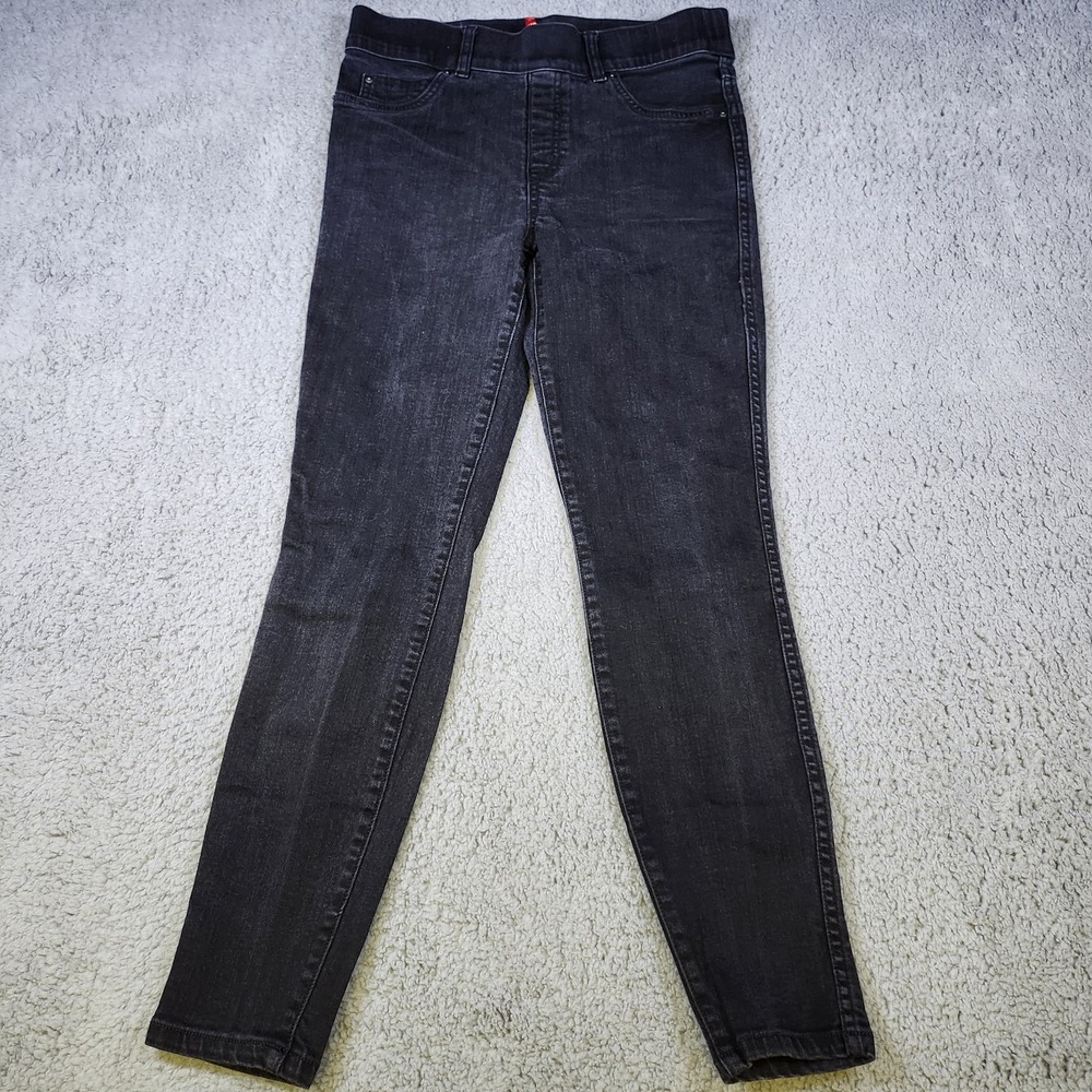 Spanx Black Skinny Jeans Medium Pull On Pockets Casual Shaping Slimming Stretch